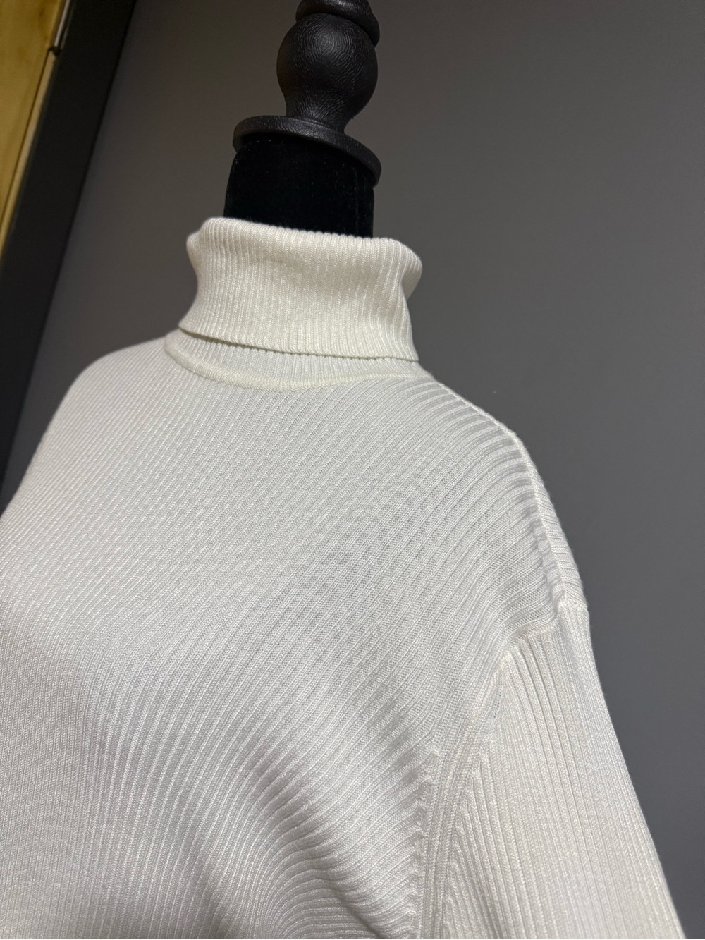 Boston Proper Ivory Ribbed Turtleneck Sweater - Picture 4 of 10
